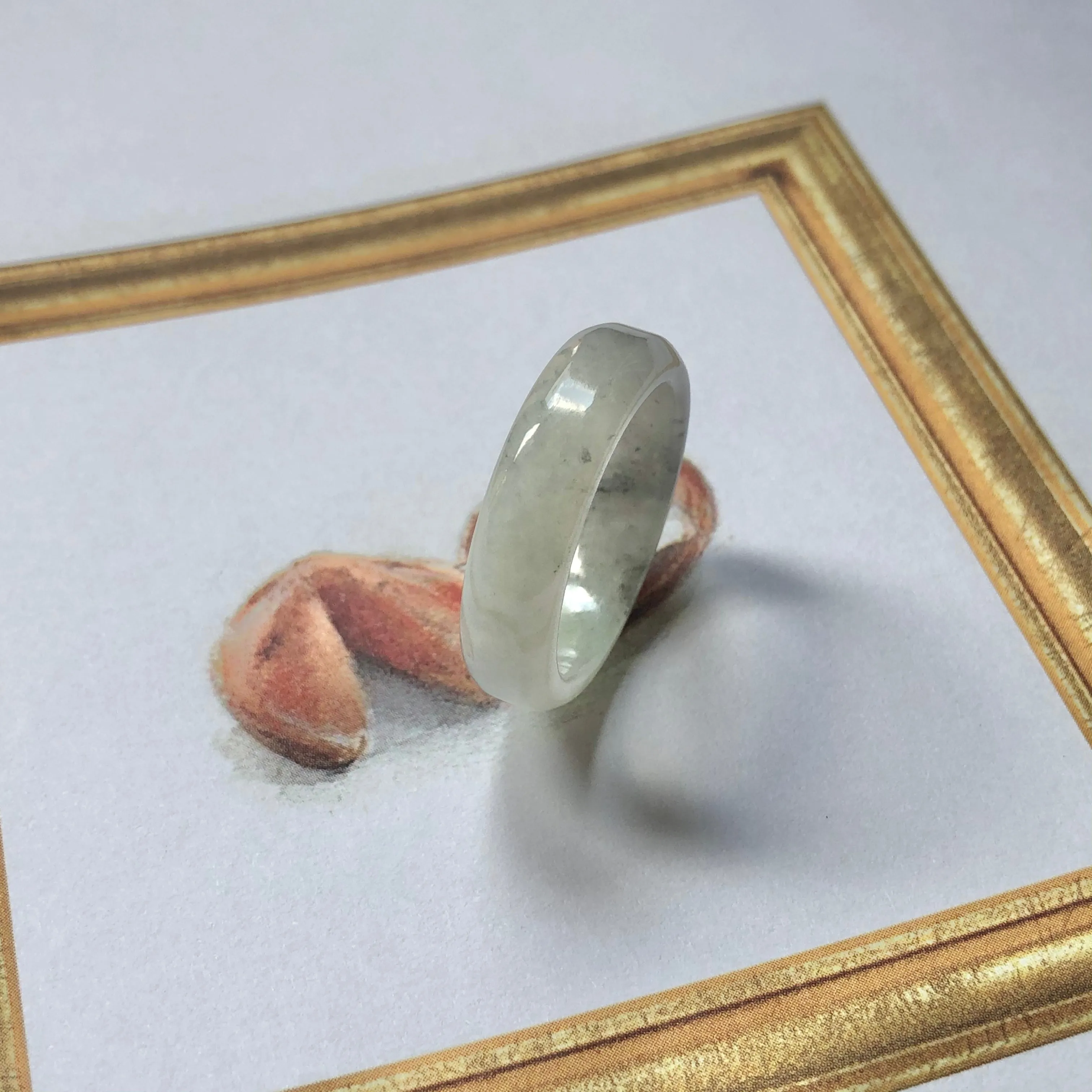 19.1mm A-Grade Natural Jadeite Ring Band No.161913