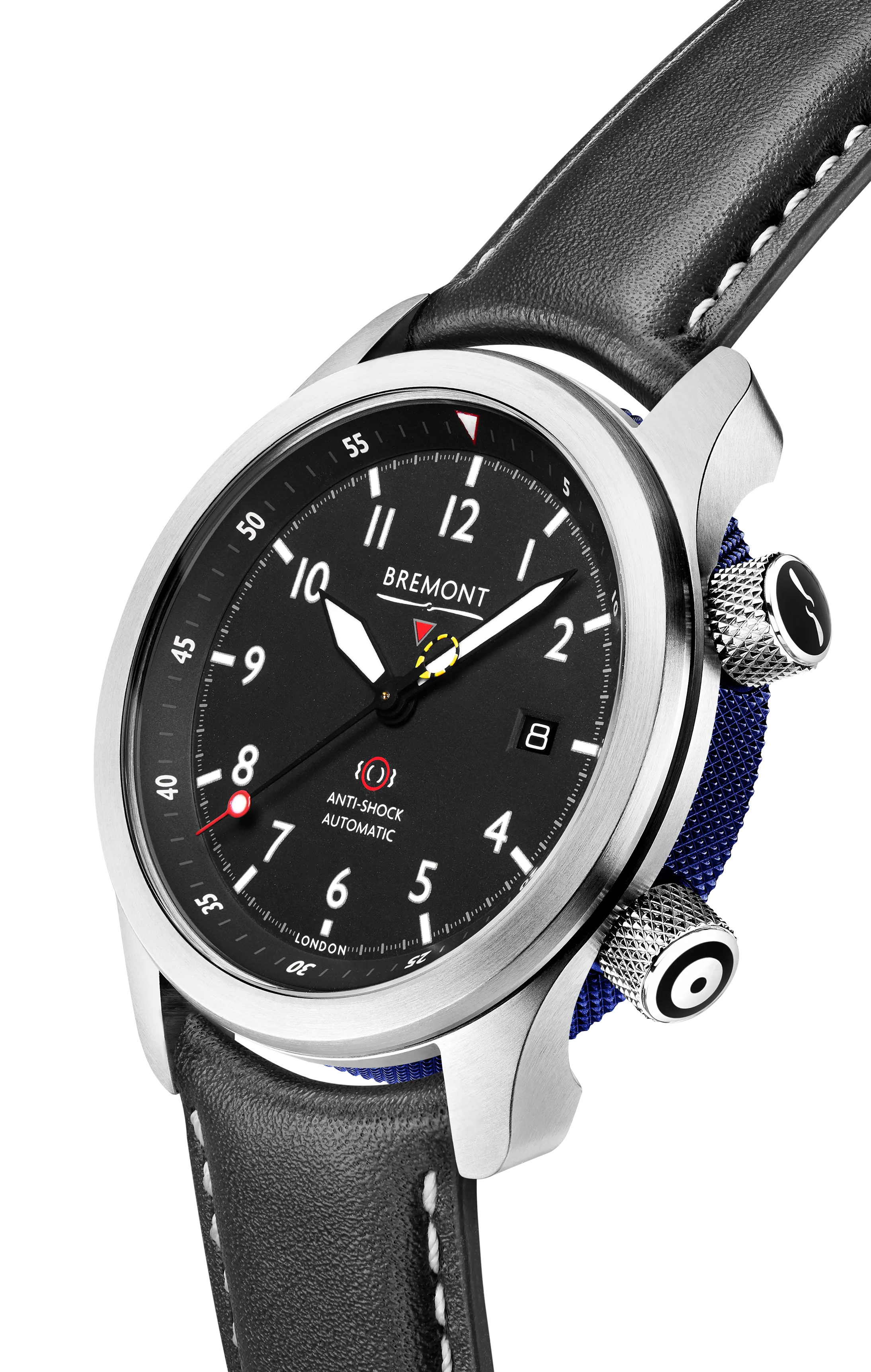 MBII Custom Stainless Steel, Black Dial with Dark Blue Barrel & Closed Case Back