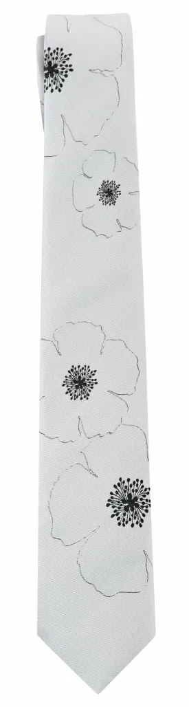 Poppies Tie in Silver